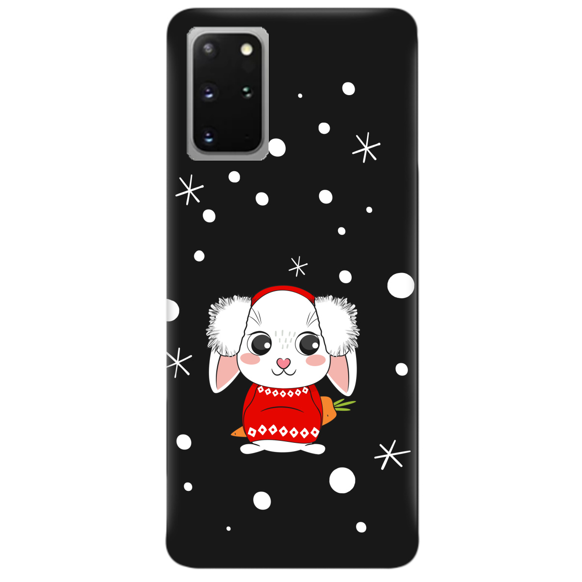Чохол для Samsung Galaxy S20 Plus чорний матовий soft touch My bunny - фото 1 - Чохли для телефонів
