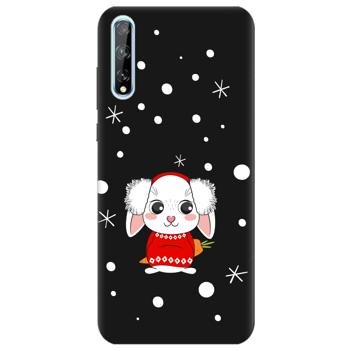 Чохол для Huawei P Smart S чорний матовий soft touch My bunny - фото 1 - Чохли для телефонів