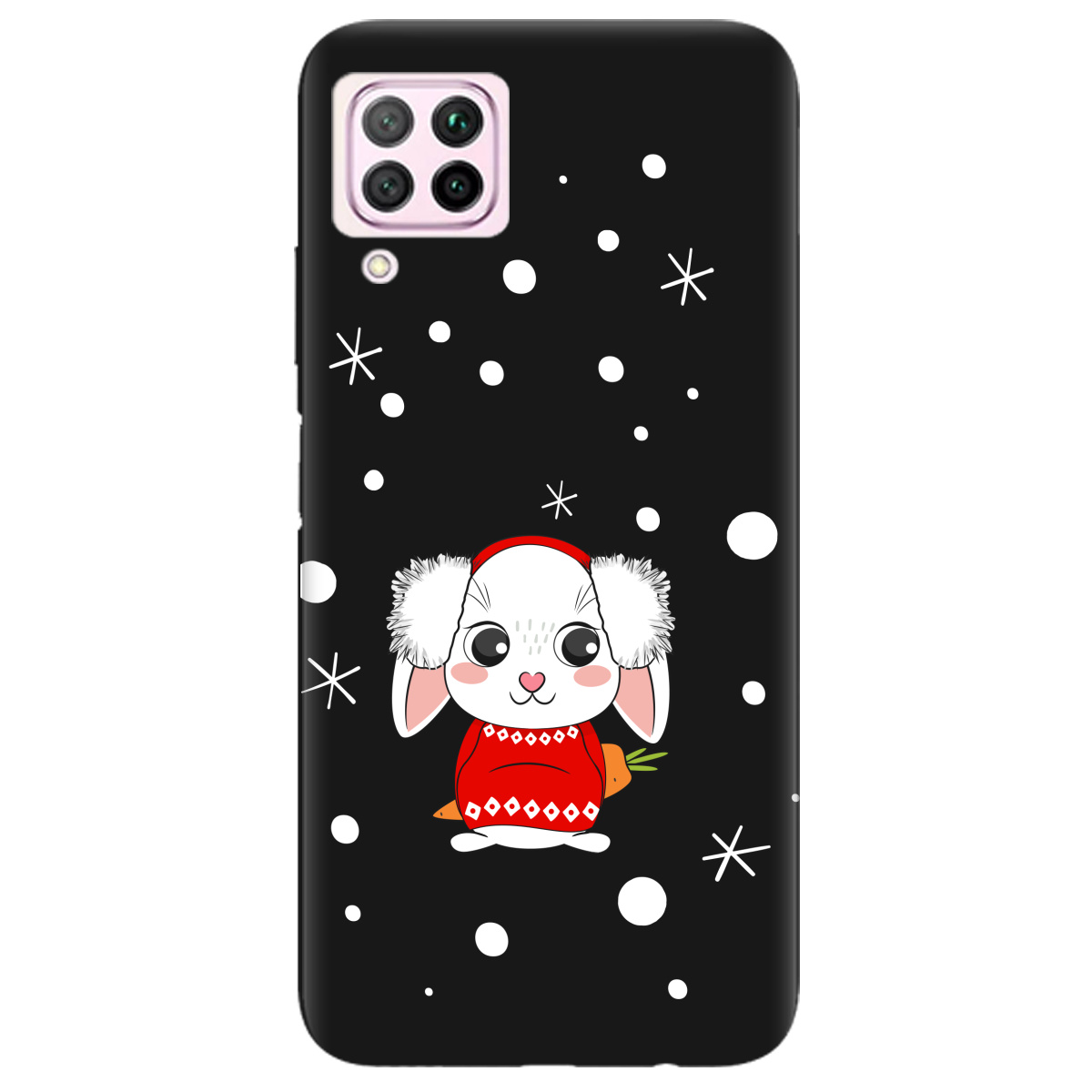 Чохол для Huawei P40 Lite чорний матовий soft touch My bunny - фото 1 Чохол для Huawei P40 Lite чорний матовий soft touch My bunny - фото 1 - Чохли для телефонів