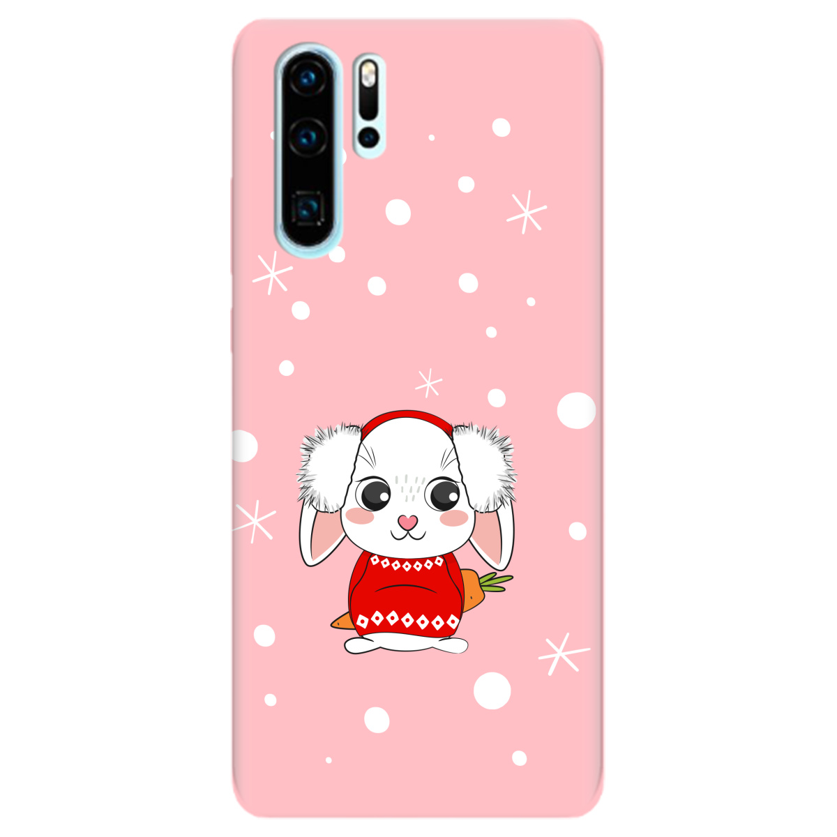 Чохол для Huawei P30 Pro ніжно-рожевий матовий soft touch My bunny - фото 1 - Чохли для телефонів