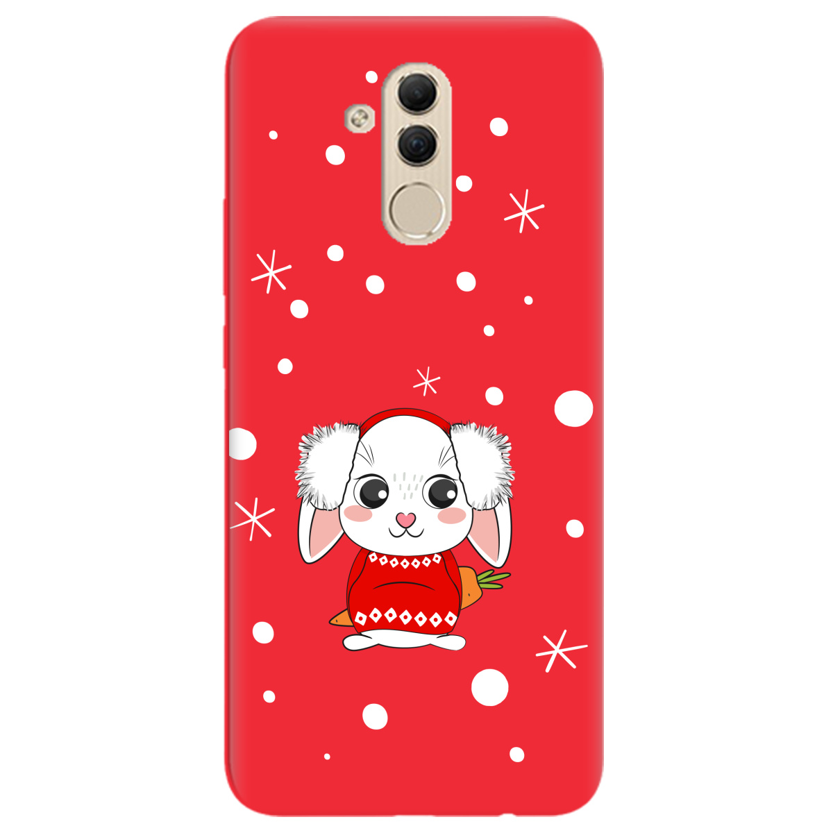 Чехол для Huawei Mate 20 Lite ярко-красный матовый soft touch My bunny - фото 1 Чехол для Huawei Mate 20 Lite ярко-красный матовый soft touch My bunny - фото 1 - Чехлы для телефонов