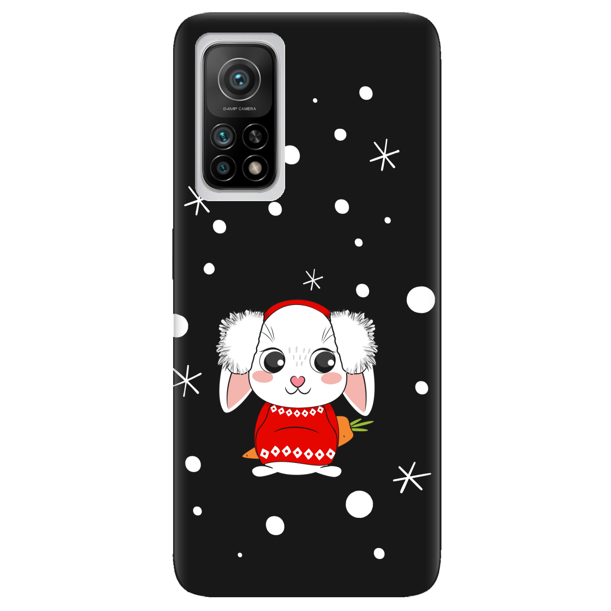 Чохол для Xiaomi Mi 10T/Mi 10T Pro чорний матовий soft touch My bunny - фото 1 - Чохли для телефонів