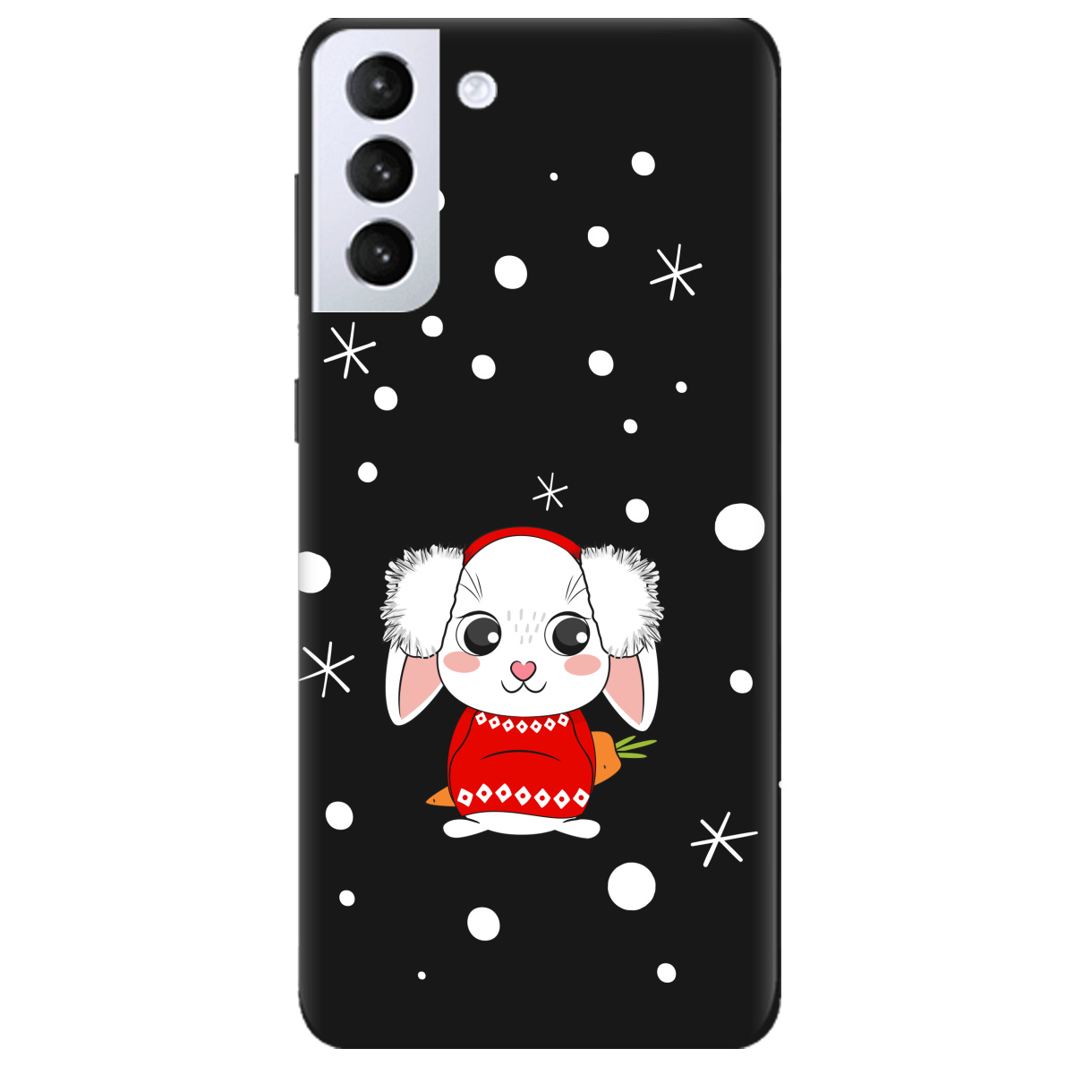 Чохол для Samsung Galaxy S21 Plus чорний матовий soft touch My bunny - фото 1 - Чохли для телефонів