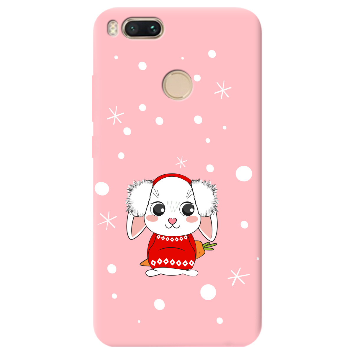Чохол для Xiaomi Mi A1 ніжно-рожевий матовий soft touch My bunny - фото 1 - Чохли для телефонів