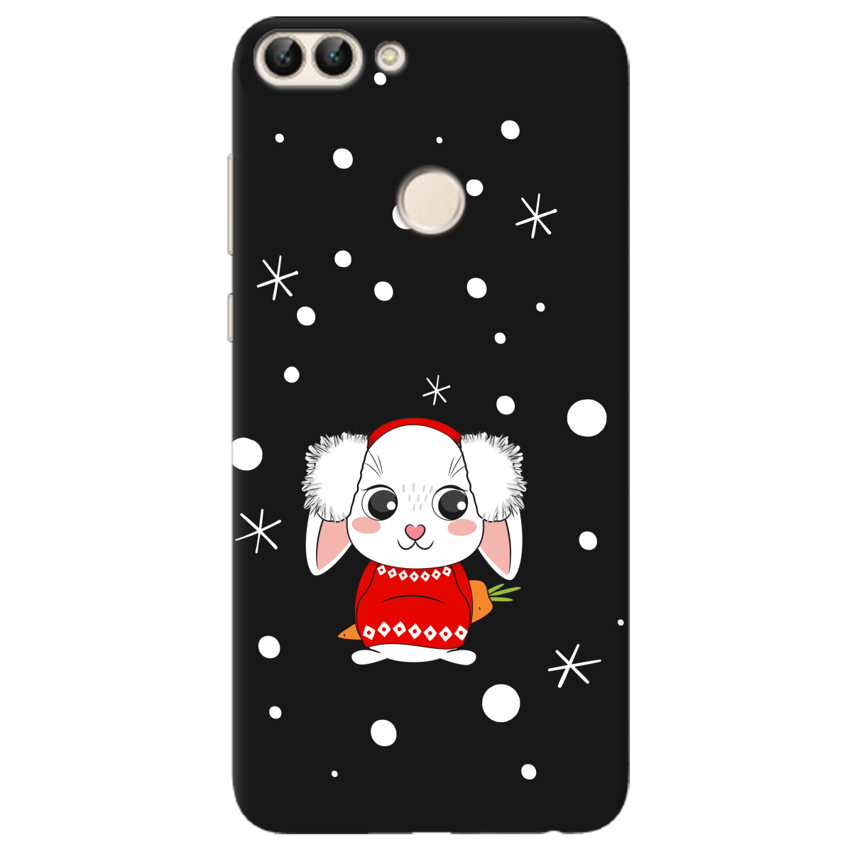 Чехол для Huawei P Smart черный матовый soft touch My bunny - фото 1 - Чехлы для телефонов