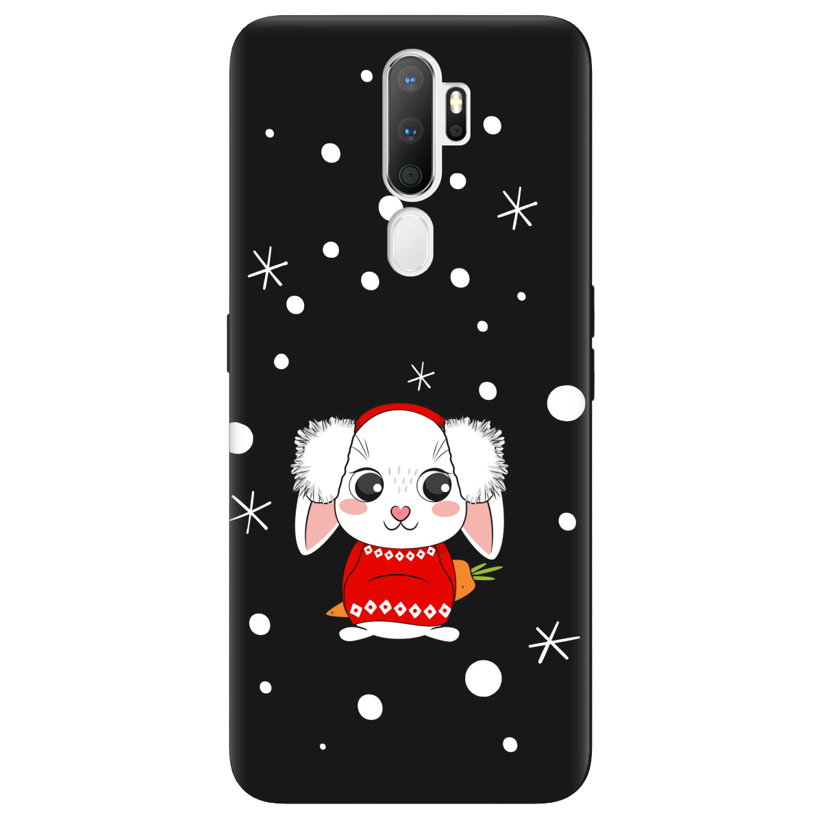 Чехол для Oppo A5 2020/A9 2020 черный матовый soft touch My bunny - фото 1 - Чехлы для телефонов