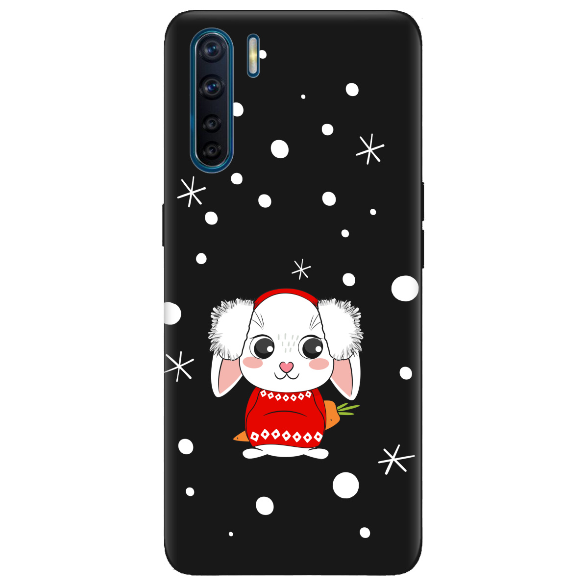 Чехол для Oppo Reno 3 черный матовый soft touch My bunny - фото 1 Чехол для Oppo Reno 3 черный матовый soft touch My bunny - фото 1 - Чехлы для телефонов