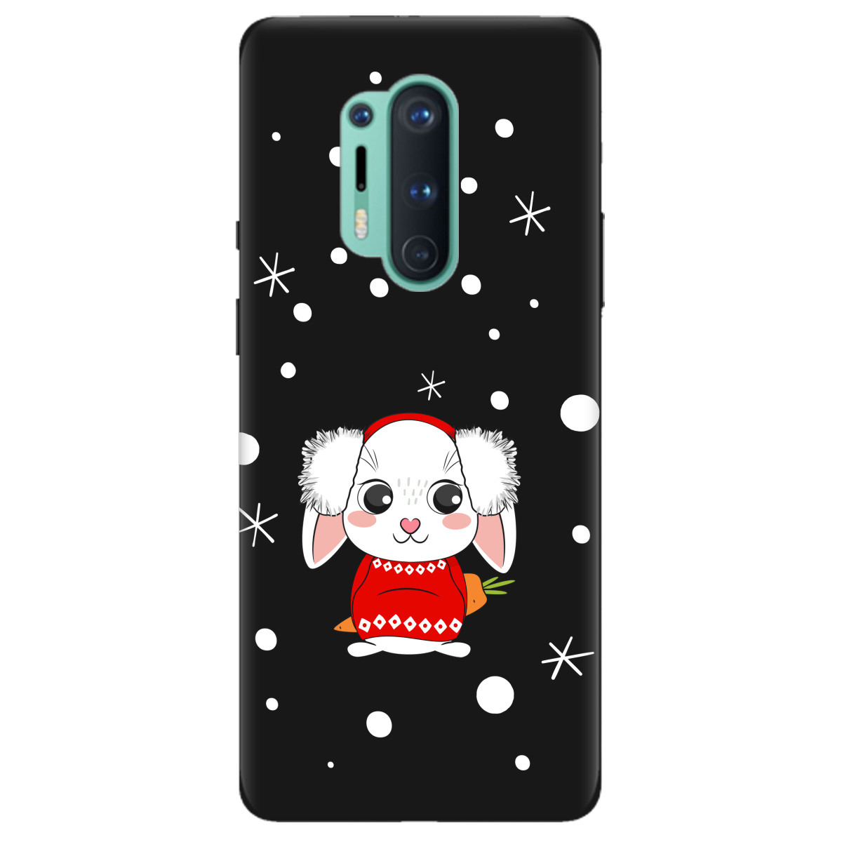 Чехол для OnePlus 8 Pro черный матовый soft touch My bunny - фото 1 - Чехлы для телефонов