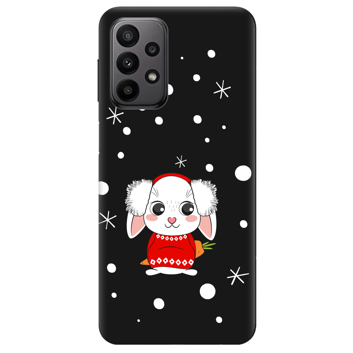 Чохол для Samsung Galaxy A23 4G чорний матовий soft touch My bunny - фото 1 - Чохли для телефонів