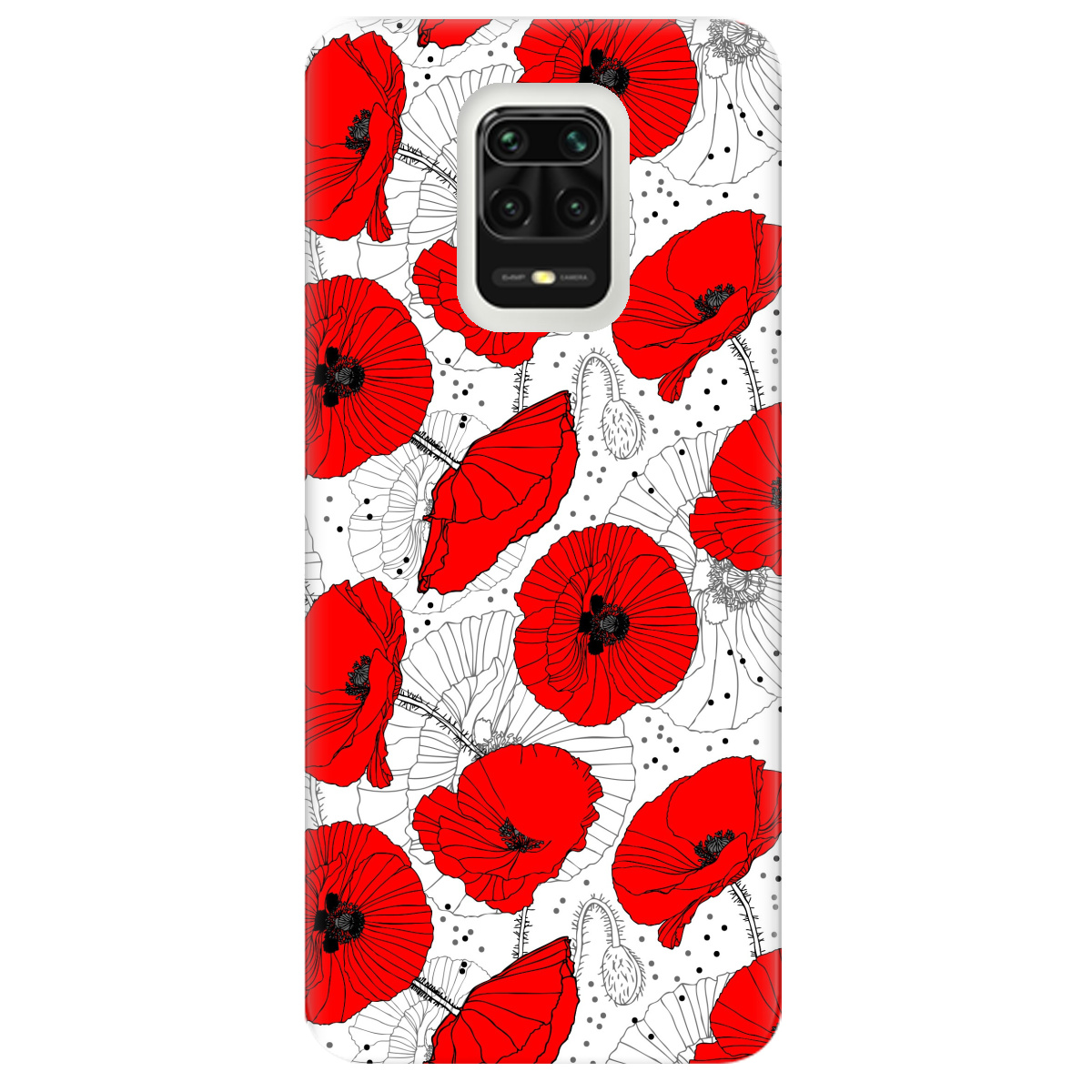 Чохол для Xiaomi Redmi Note 9 Pro Red flower - фото 1 - Чохли для телефонів