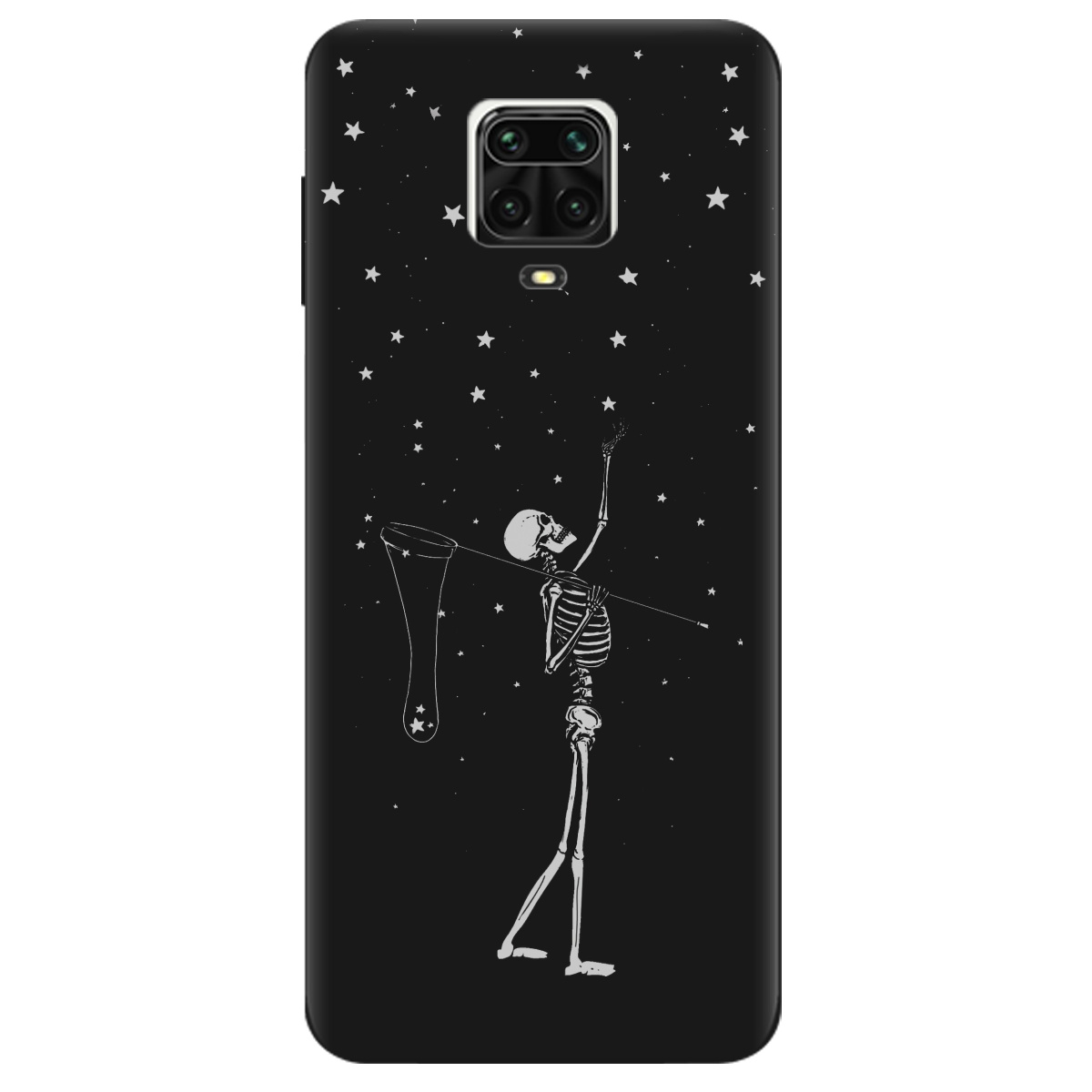 Чохол для Xiaomi Redmi Note 9s чорний матовий soft touch Stars night - фото 1 - Чохли для телефонів