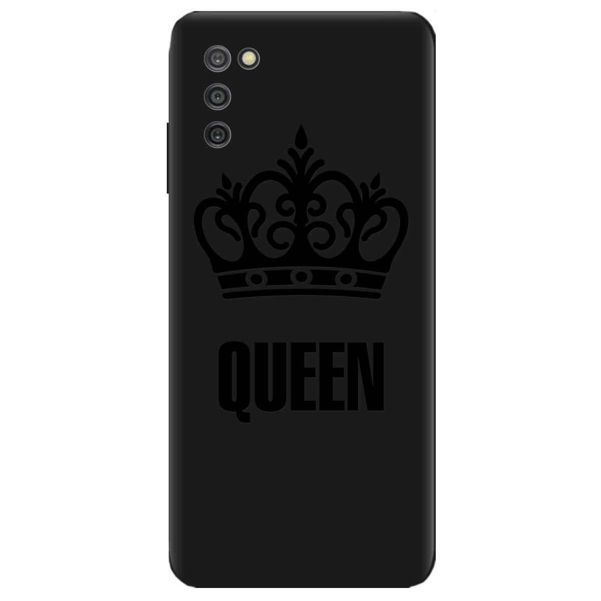 Чехол для Samsung Galaxy A03s черный матовый soft touch Queen - фото 1 - Чехлы для телефонов