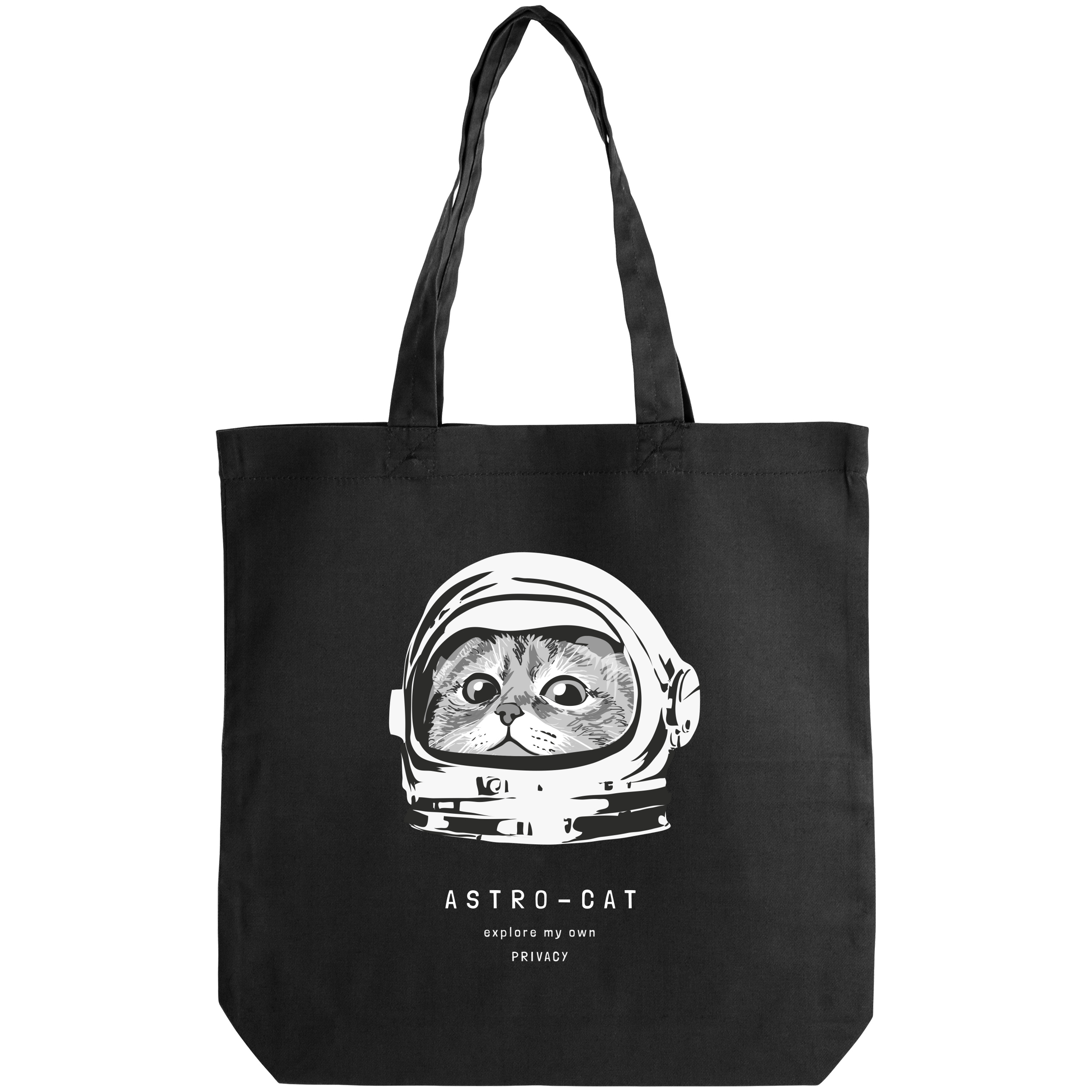 Эко сумка саржевая чёрная (38*38*6 см) Astro-Cat - фото 1 - Сумки, рюкзаки