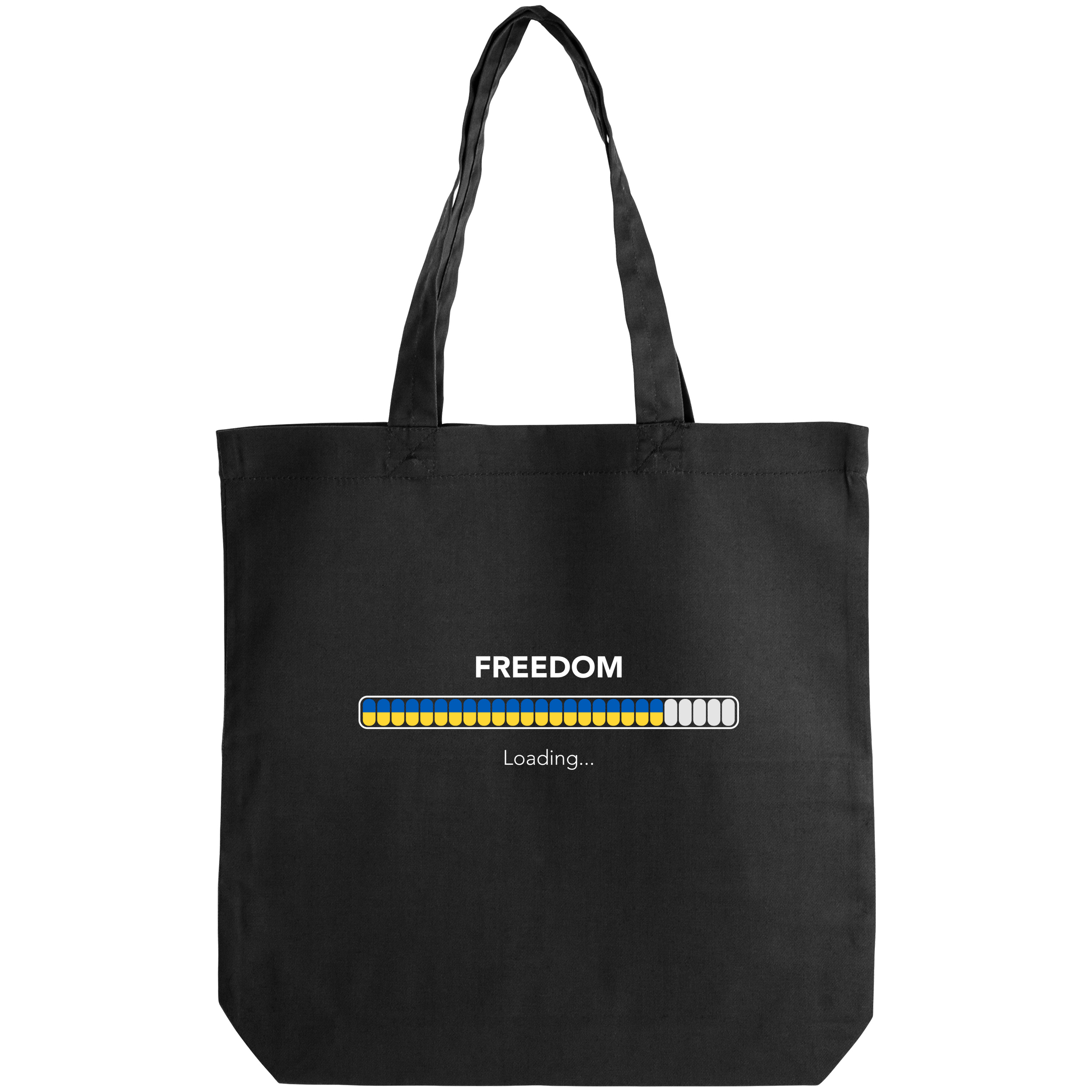 Еко сумка саржева чорна (38*38*6 см) Freedom loading - фото 1 - Сумки, рюкзаки