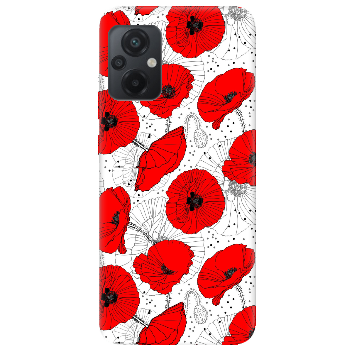Чехол для Xiaomi Poco M5 Red flower - фото 1 Чехол для Xiaomi Poco M5 Red flower - фото 1 - Чехлы для телефонов