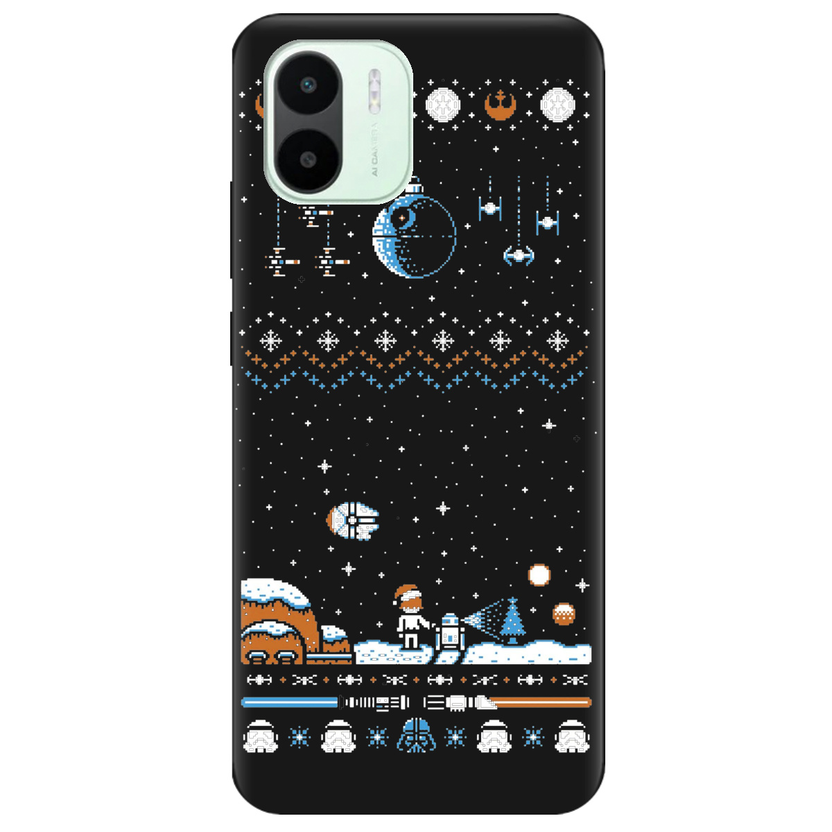 Чехол для Xiaomi Redmi A1 черный матовый soft touch Star wars - фото 1 - Чехлы для телефонов