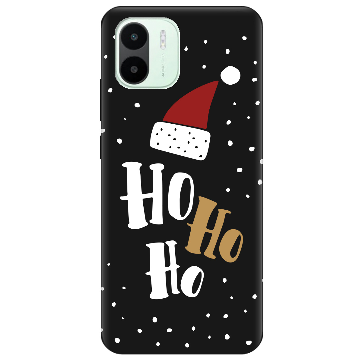 Чехол для Xiaomi Redmi A1 черный матовый soft touch Ho-ho-ho - фото 1 - Чехлы для телефонов