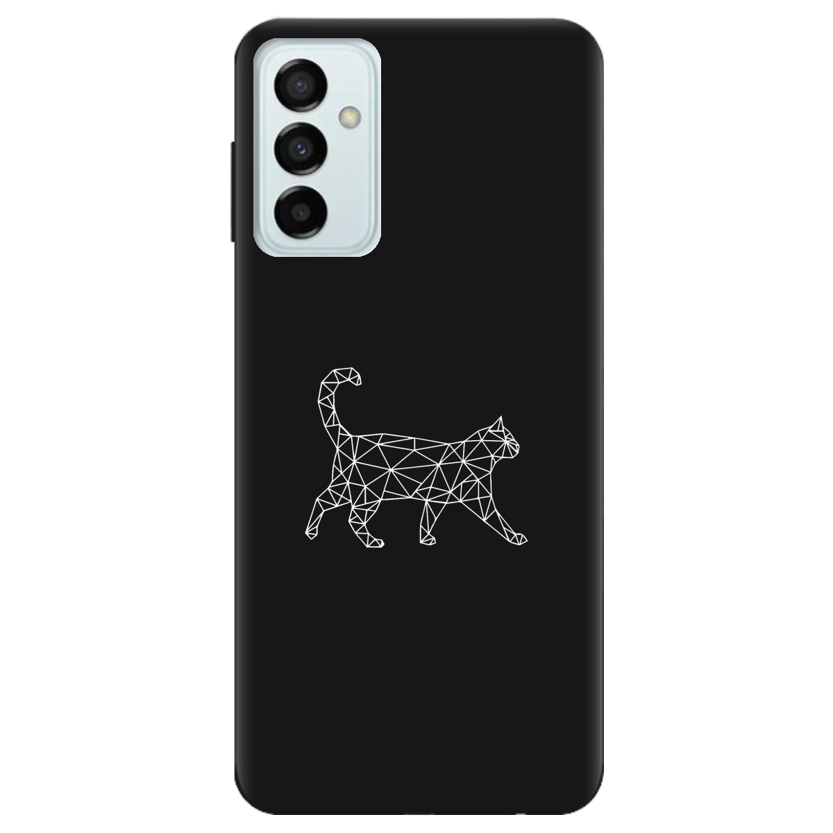 Чехол для Samsung Galaxy M23 5G черный матовый soft touch White cat - фото 1 Чехол для Samsung Galaxy M23 5G черный матовый soft touch White cat - фото 1 - Чехлы для телефонов