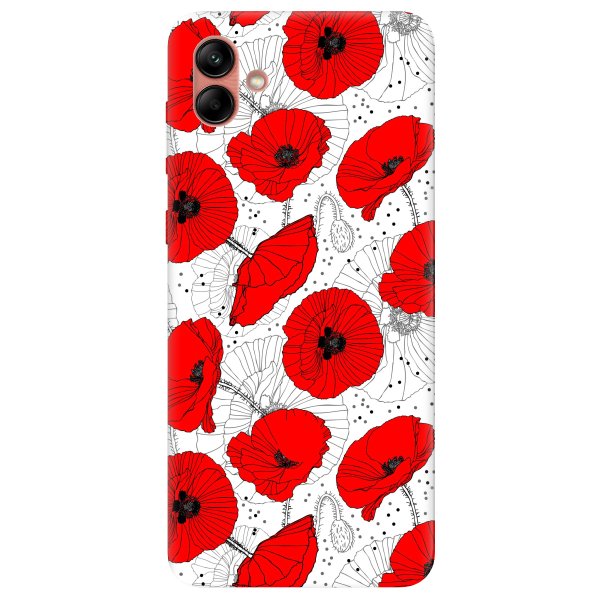 Чохол для Samsung Galaxy A04 Red flower - фото 1 Чохол для Samsung Galaxy A04 Red flower - фото 1 - Чохли для телефонів