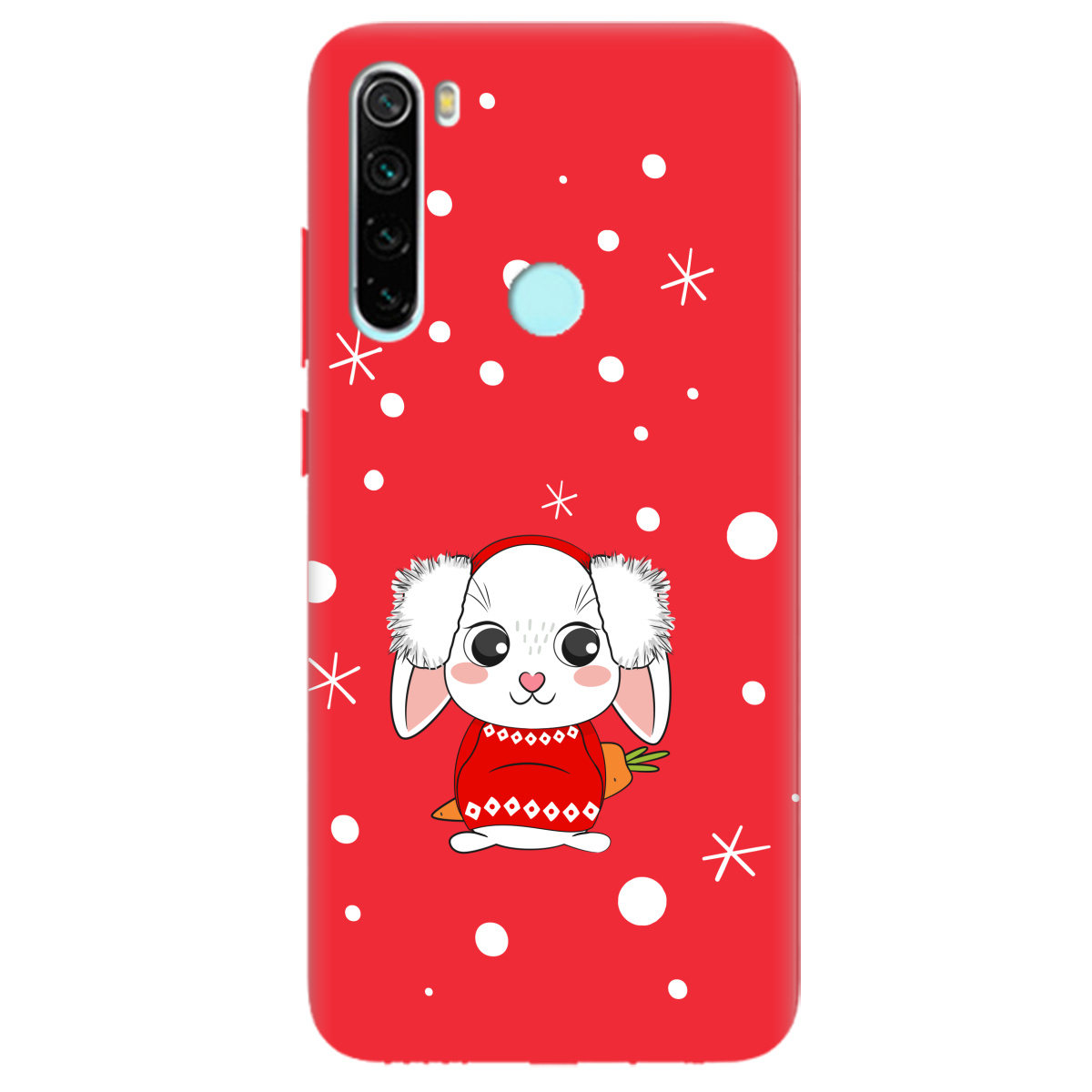 Чохол для Xiaomi Redmi Note 8T яскраво-червоний матовий soft touch My bunny - фото 1 - Чохли для телефонів