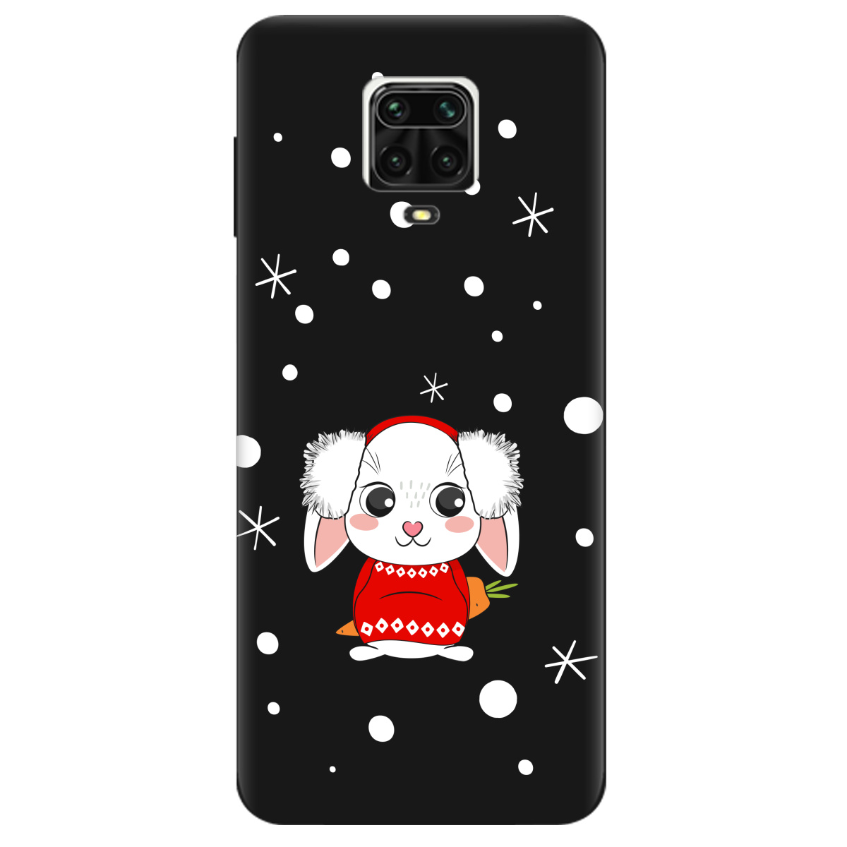 Чехол для Xiaomi Redmi Note 9 Pro черный матовый soft touch My bunny - фото 1 - Чехлы для телефонов