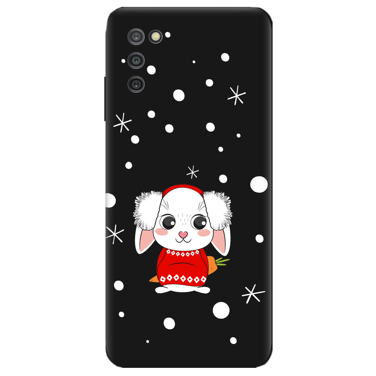 Чехол для Samsung Galaxy A03s черный матовый soft touch My bunny - фото 1 - Чехлы для телефонов