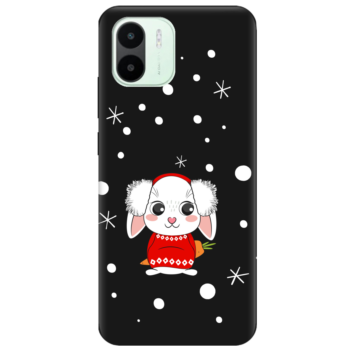 Чохол для Xiaomi Redmi A1 чорний матовий soft touch My bunny - фото 1 - Чохли для телефонів