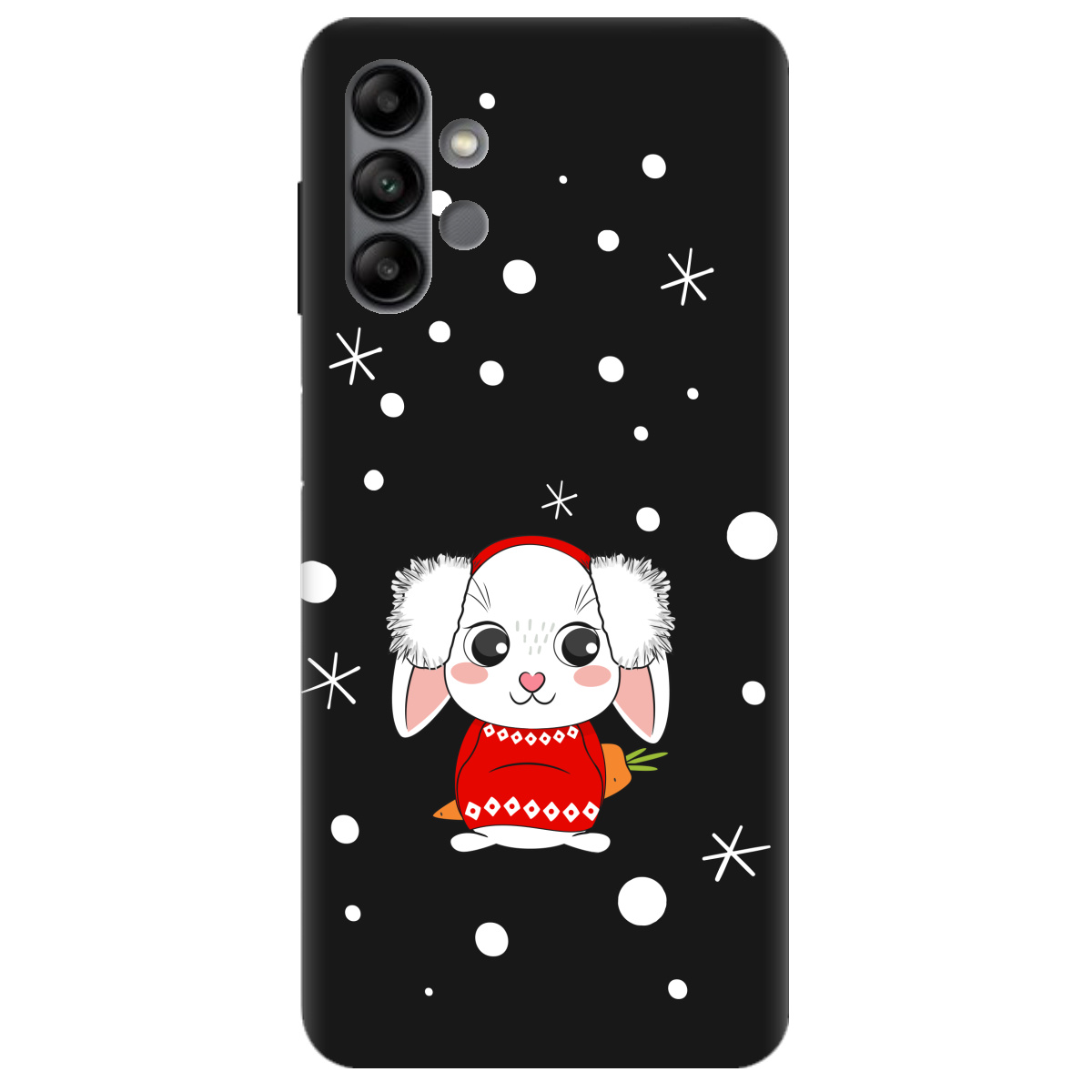 Чехол для Samsung Galaxy A04s черный матовый soft touch My bunny - фото 1 - Чехлы для телефонов