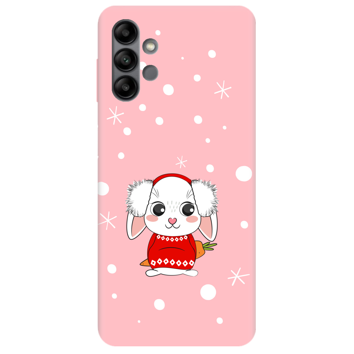 Чехол для Samsung Galaxy A04s нежно-розовый матовый soft touch My bunny - фото 1 - Чехлы для телефонов