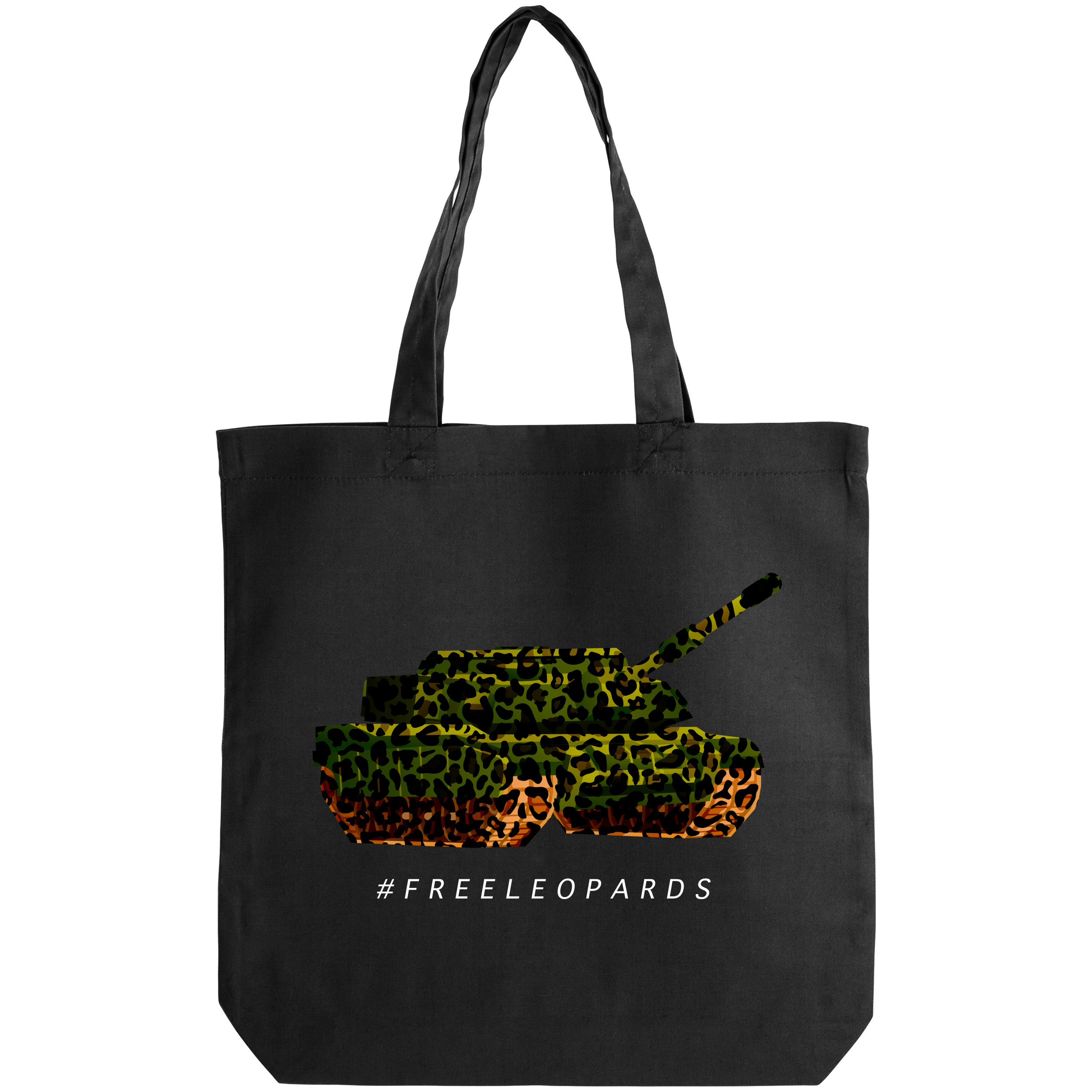 Еко сумка саржева чорна (38*38*6 см) Freeleopard - фото 1 - Сумки, рюкзаки