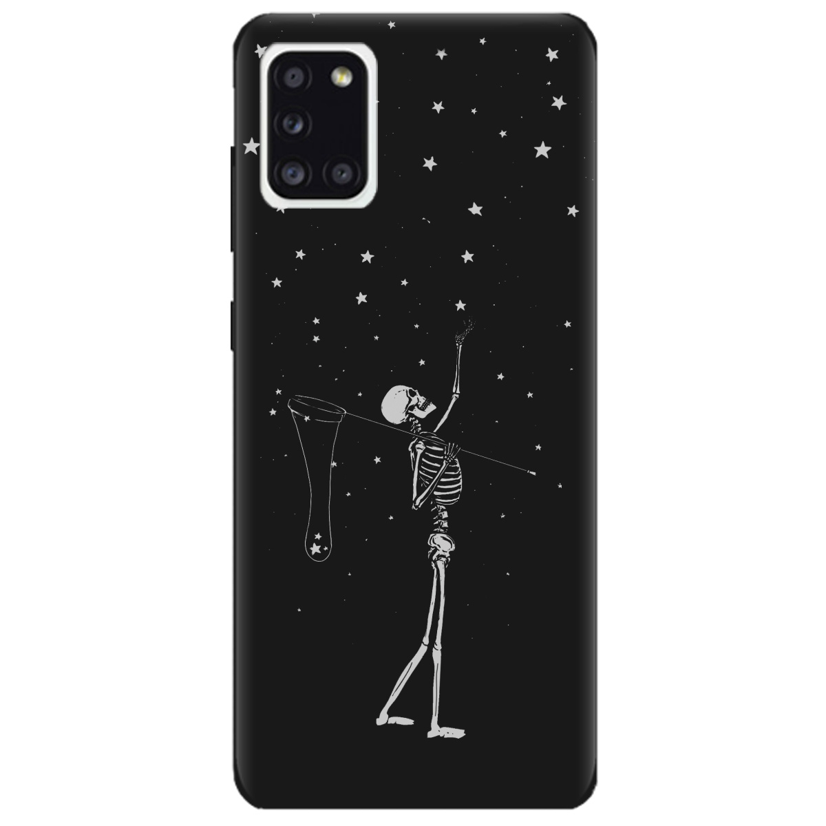 Чехол для Samsung Galaxy A31 черный матовый soft touch Stars night - фото 1 - Чехлы для телефонов