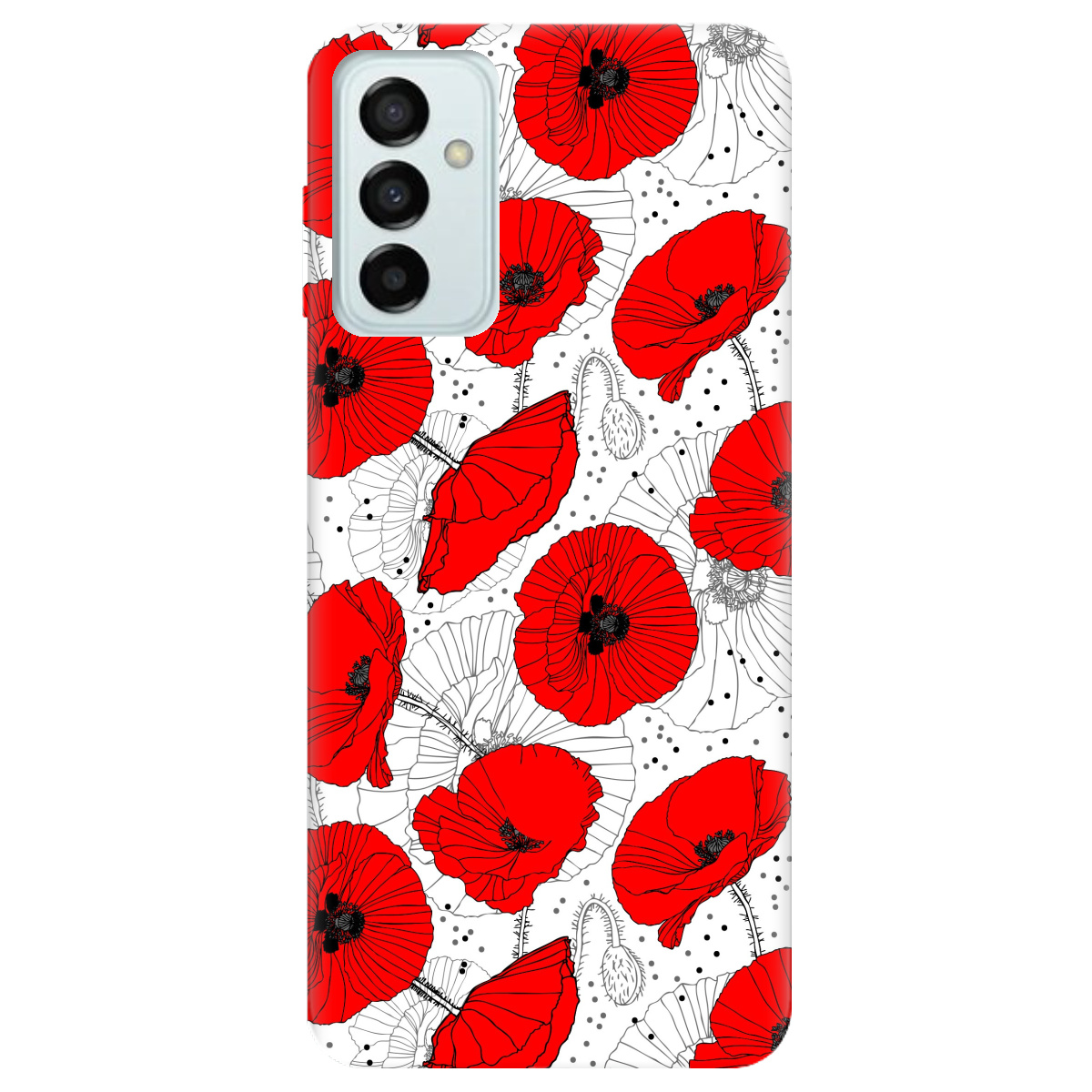 Чехол для Samsung Galaxy M13 4G Red flower - фото 1 - Чехлы для телефонов