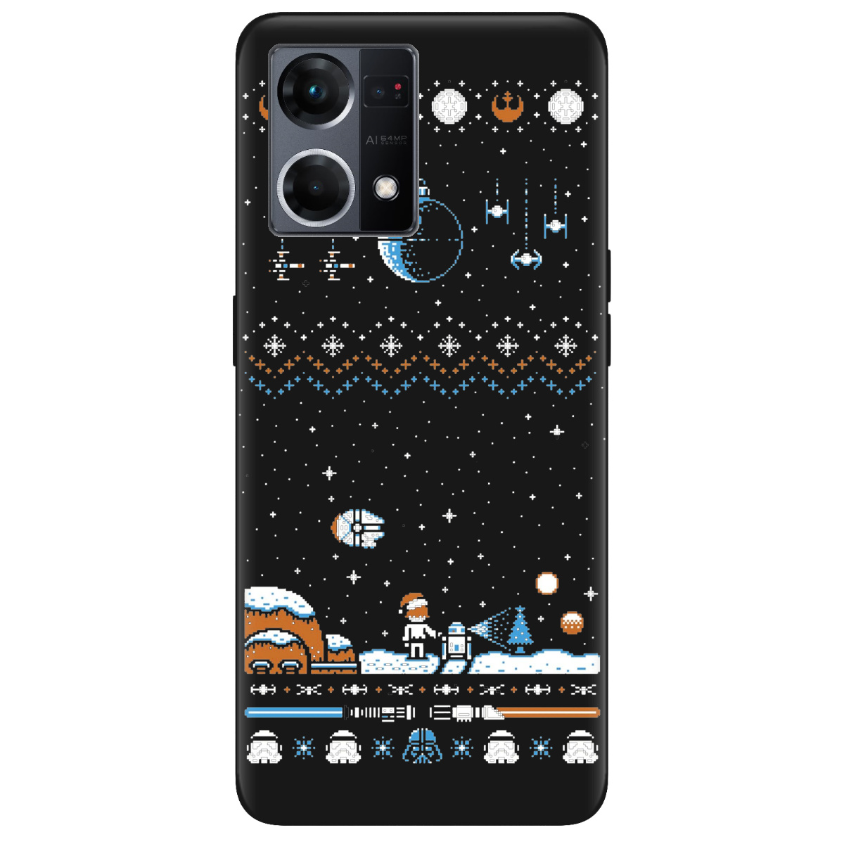 Чохол для Oppo Reno  7 4G чорний матовий soft touch Star wars - фото 1 - Чохли для телефонів