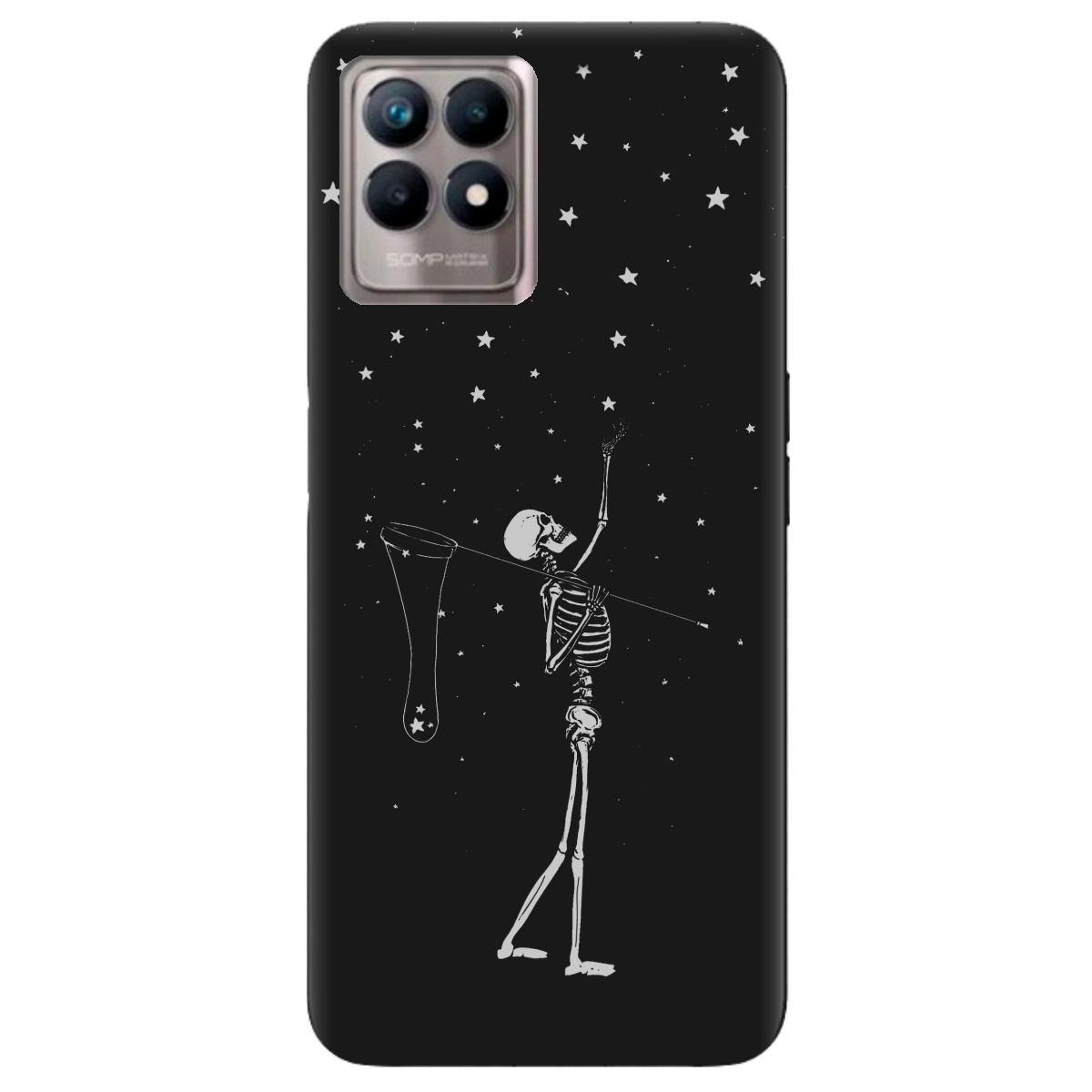 Чохол для Realme 8i чорний матовий soft touch Stars night - фото 1 Чохол для Realme 8i чорний матовий soft touch Stars night - фото 1 - Чохли для телефонів