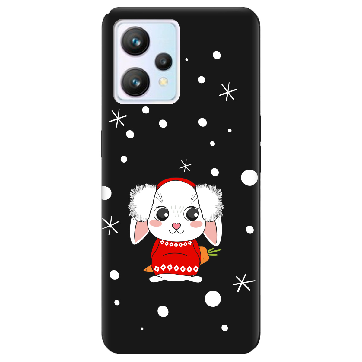 Чохол для Realme 9 чорний матовий soft touch My bunny - фото 1 - Чохли для телефонів