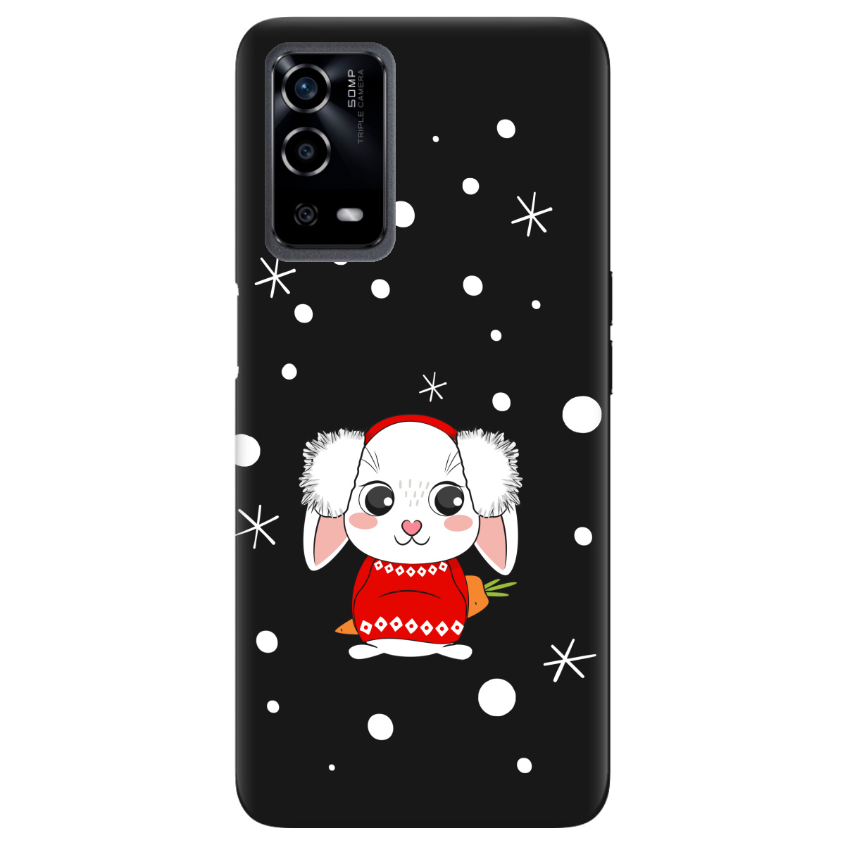 Чохол для Oppo A55 чорний матовий soft touch My bunny - фото 1 Чохол для Oppo A55 чорний матовий soft touch My bunny - фото 1 - Чохли для телефонів