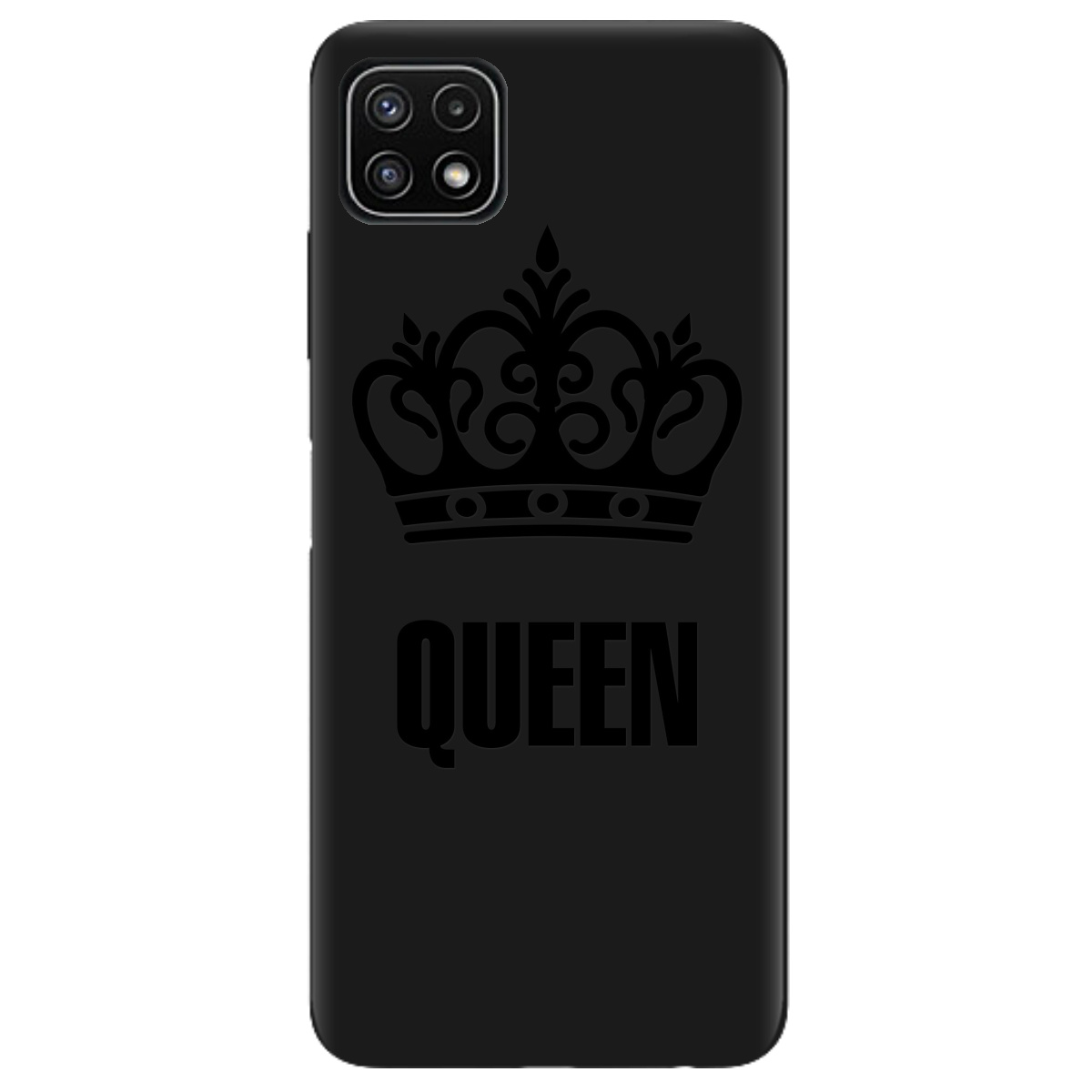 Чохол для Samsung Galaxy A22 5G чорний матовий soft touch Queen - фото 1 - Чохли для телефонів