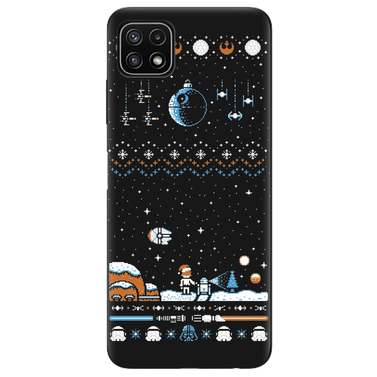 Чехол для Samsung Galaxy A22 5G черный матовый soft touch Star wars - фото 1 - Чехлы для телефонов