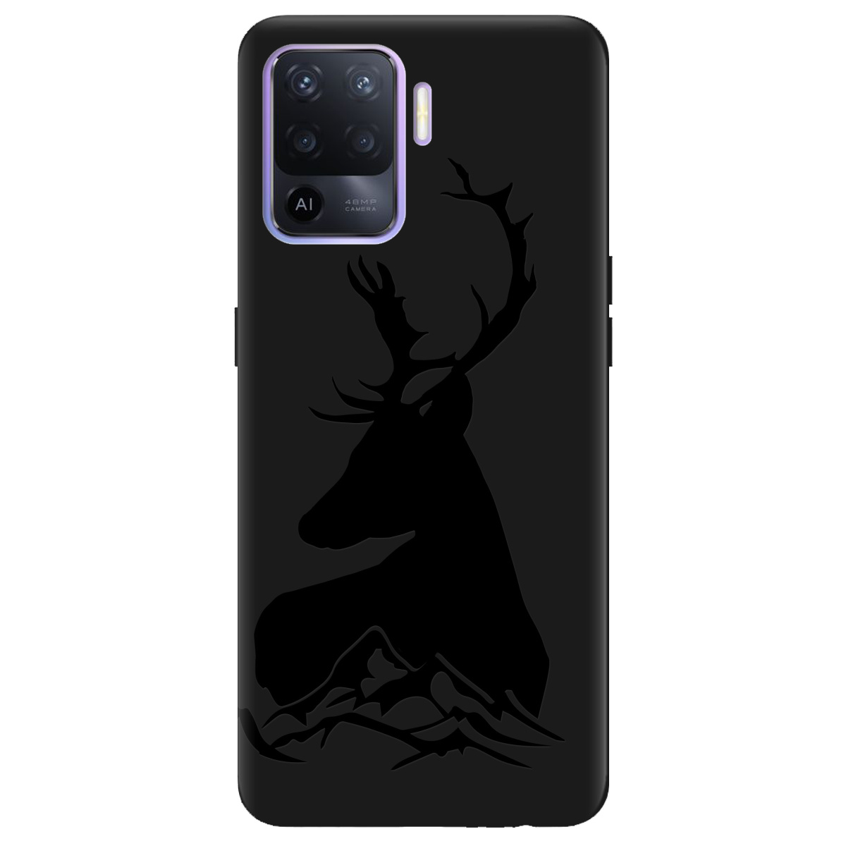 Чехол для Oppo Reno 5 Lite черный матовый soft touch Moral - фото 1 - Чехлы для телефонов