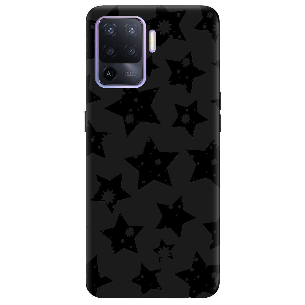 Чохол для Oppo Reno 5 Lite чорний матовий soft touch Black Star - фото 1 - Чохли для телефонів