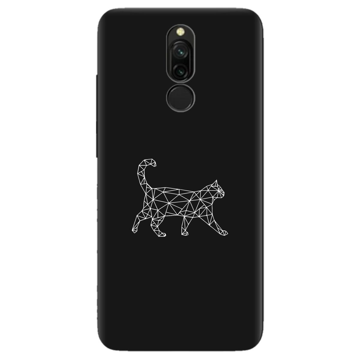 Чохол для Xiaomi Redmi 8 чорний матовий soft touch White cat - фото 1 Чохол для Xiaomi Redmi 8 чорний матовий soft touch White cat - фото 1 - Чохли для телефонів
