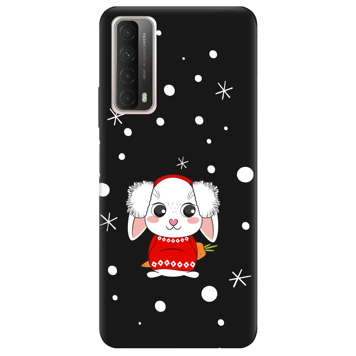 Чехол для Huawei P Smart 2021 черный матовый soft touch My bunny - фото 1 Чехол для Huawei P Smart 2021 черный матовый soft touch My bunny - фото 1 - Чехлы для телефонов