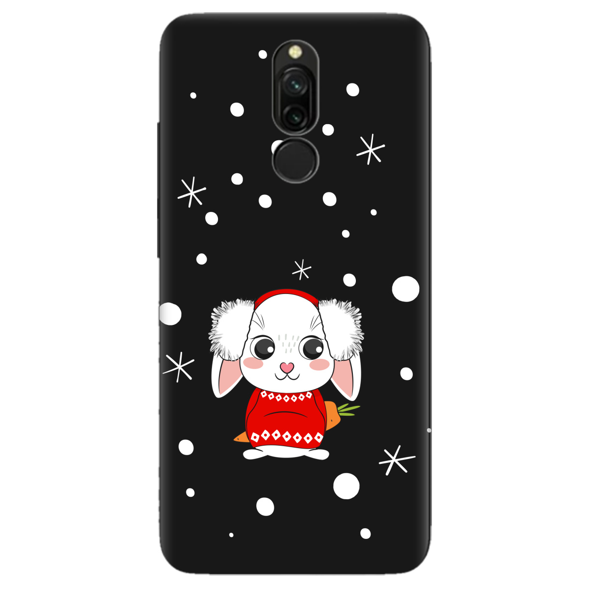 Чехол для Xiaomi Redmi 8 черный матовый soft touch My bunny - фото 1 - Чехлы для телефонов
