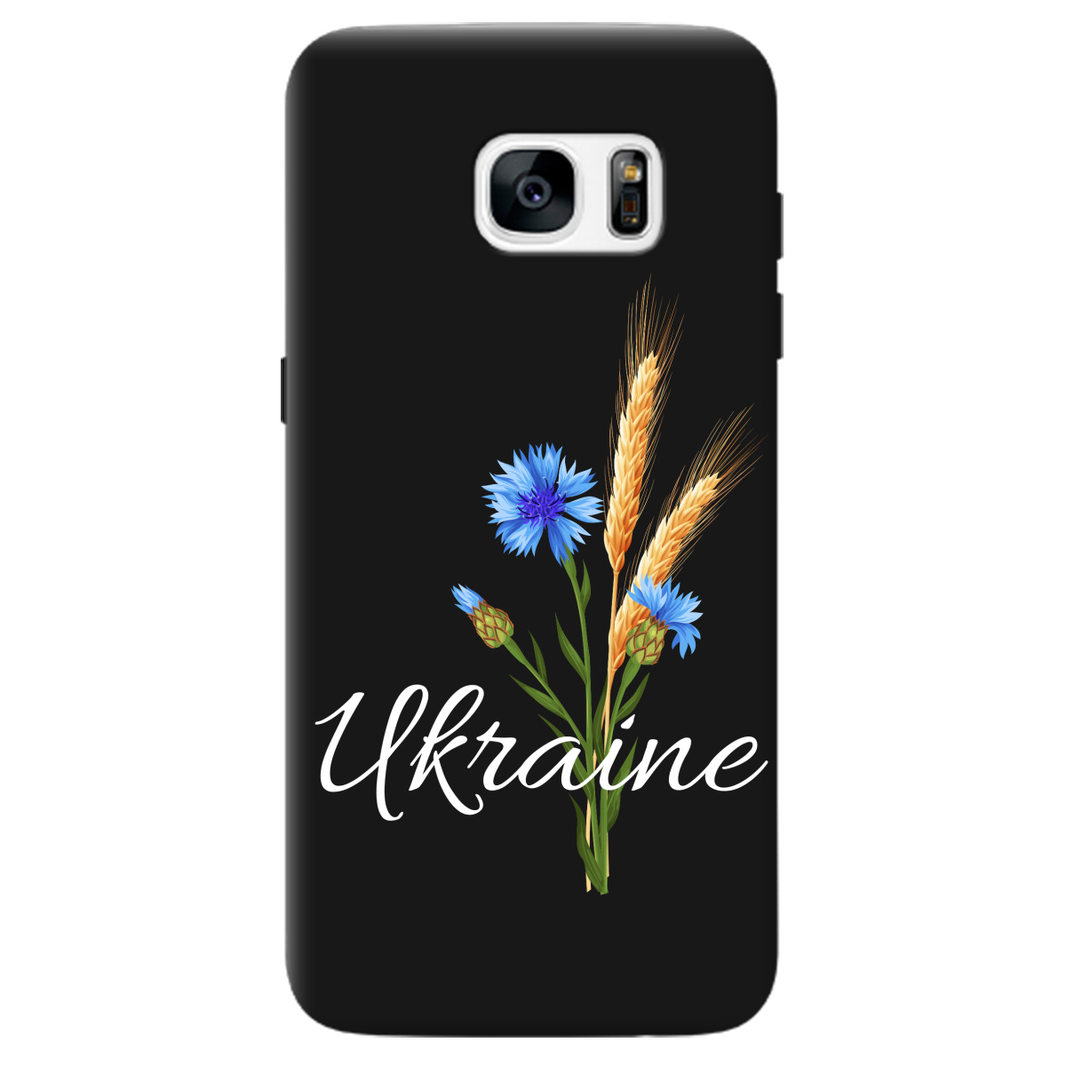 Чехол для Samsung Galaxy S7 Edge черный матовый soft touch Незалежна Україна - фото 1 - Чехлы для телефонов