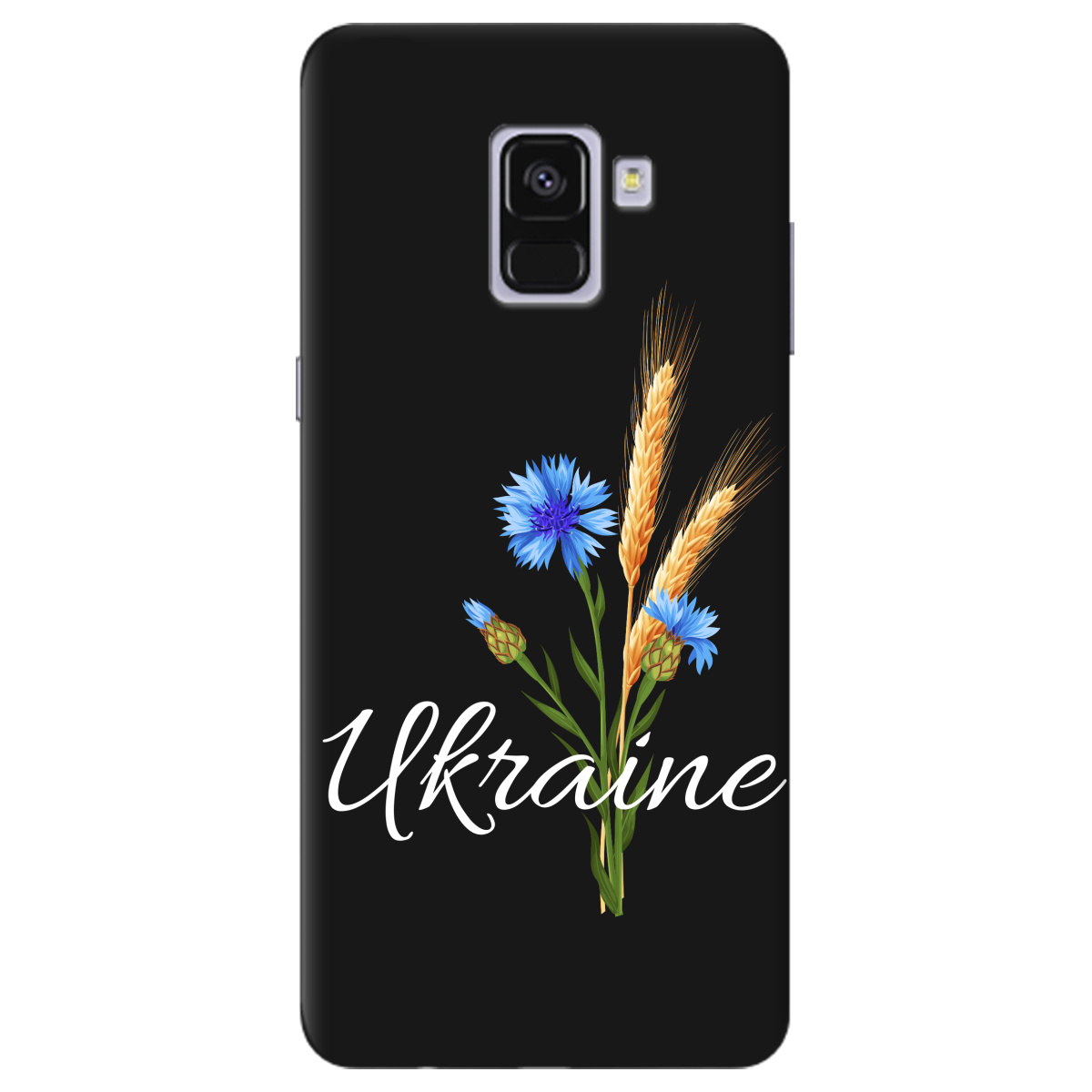 Чохол для Samsung Galaxy A8 2018 чорний матовий soft touch Незалежна Україна - фото 1 - Чохли для телефонів