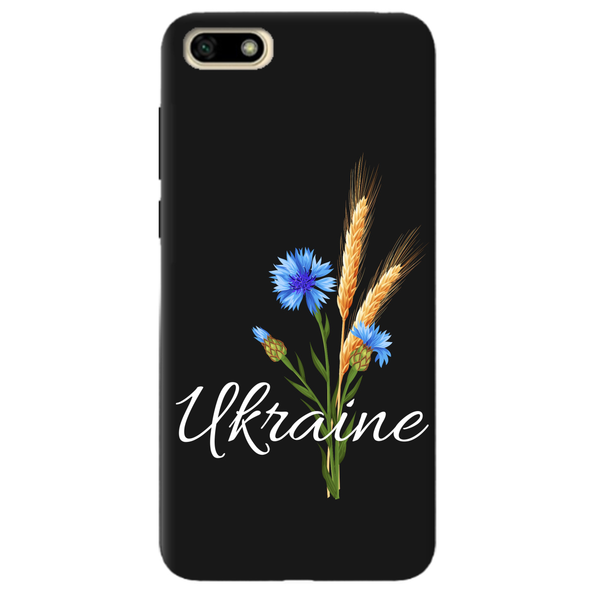 Чехол для Huawei Y5 2018 черный матовый soft touch Незалежна Україна - фото 1 - Чехлы для телефонов