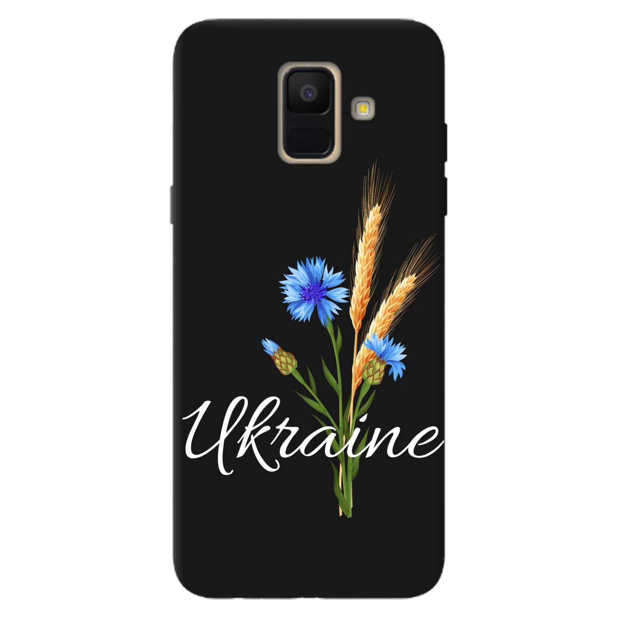 Чехол для Samsung Galaxy A6 2018 черный матовый soft touch Незалежна Україна - фото 1 - Чехлы для телефонов