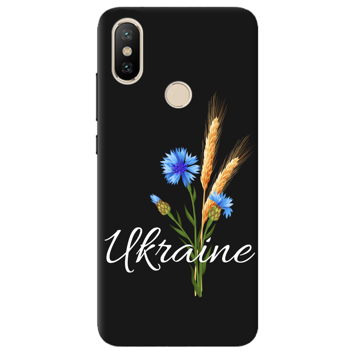 Чохол для Xiaomi Mi A2 Mi 6X чорний матовий soft touch Незалежна Україна - фото 1 - Чохли для телефонів