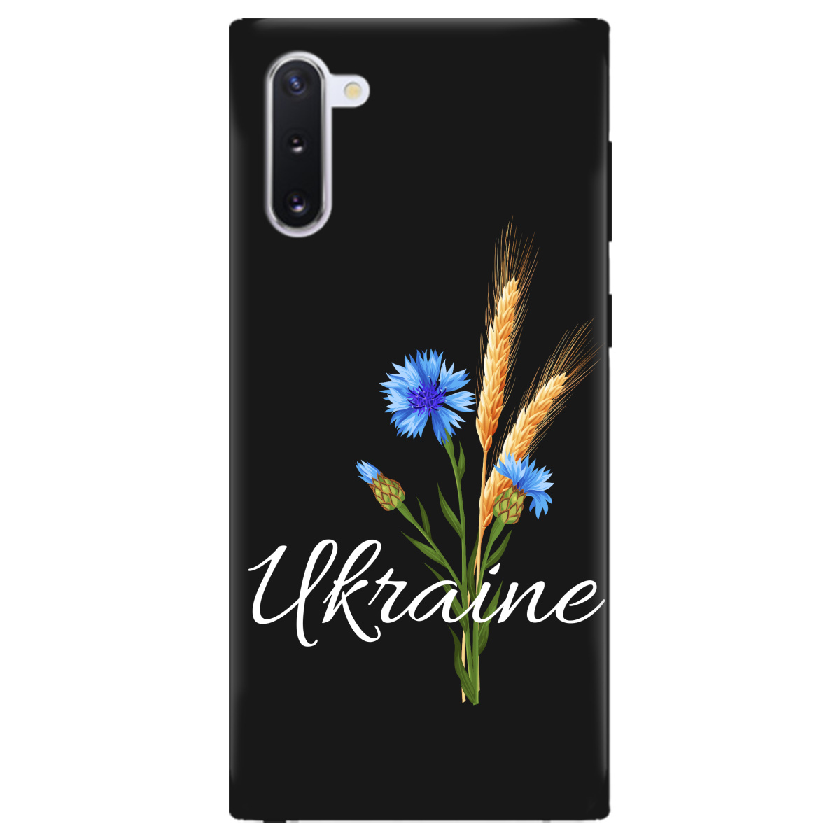 Чохол для Samsung Galaxy Note 10 чорний матовий soft touch Незалежна Україна - фото 1 - Чохли для телефонів