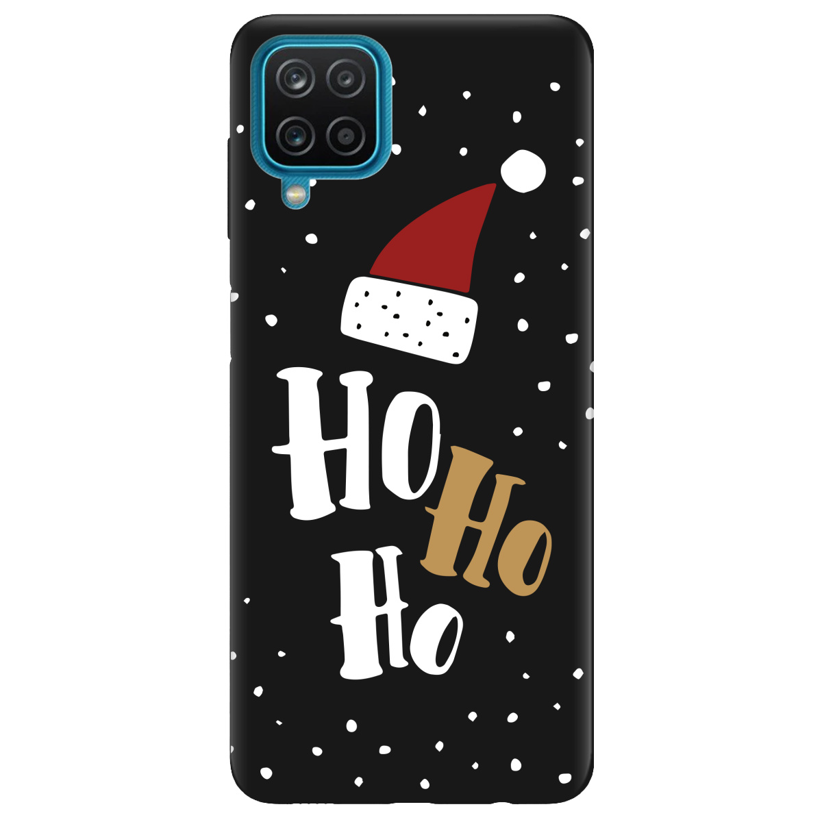 Чехол для Samsung Galaxy A12 5G черный матовый soft touch Ho-ho-ho - фото 1 - Чехлы для телефонов